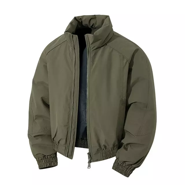 Mens Warm Winter Stand Collar Cotton Jacket