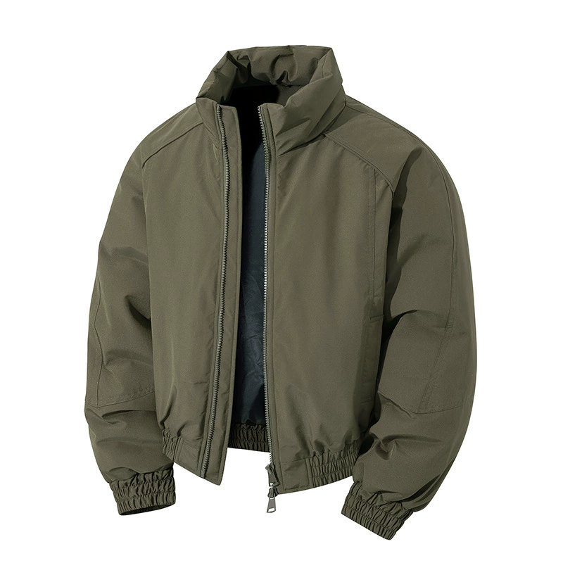 Mens Warm Winter Stand Collar Cotton Jacket