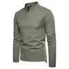 Mens Slim Linen Cotton Stand Collar Shirt
