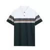 Mens Plus Size Striped Business Casual Polo Shirt