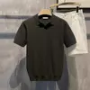 Mens Ice Silk V-Neck Slim Business Polo