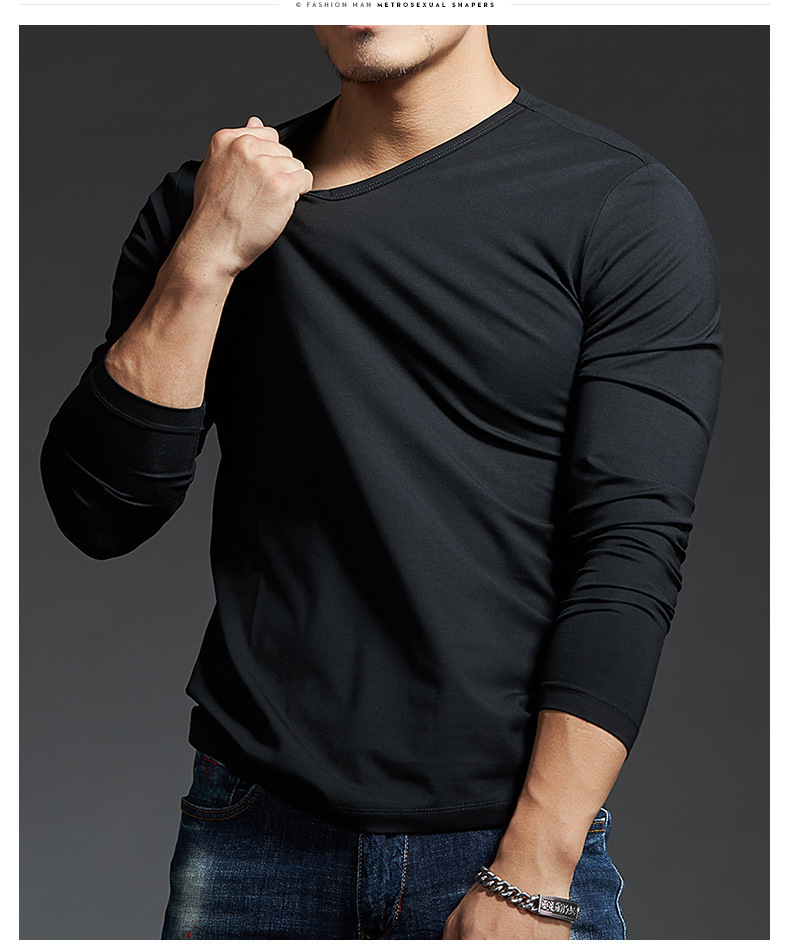 Mens Dark Grey V Neck Slim Base Layer Top (2)