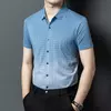 Mens Non-Iron Solid Business Summer Short Sleeve Shirt