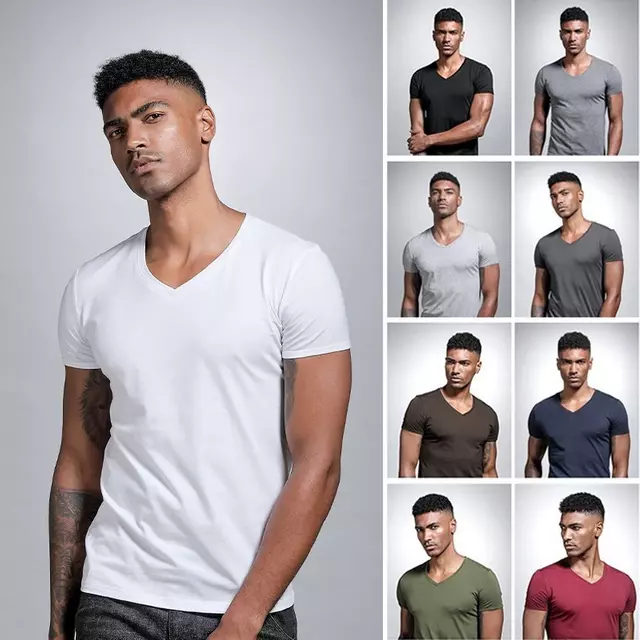 Mens White Slim Fit Basic Summer T-Shirt