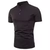 Mens Cotton Linen Stand Collar Slim Summer Shirt