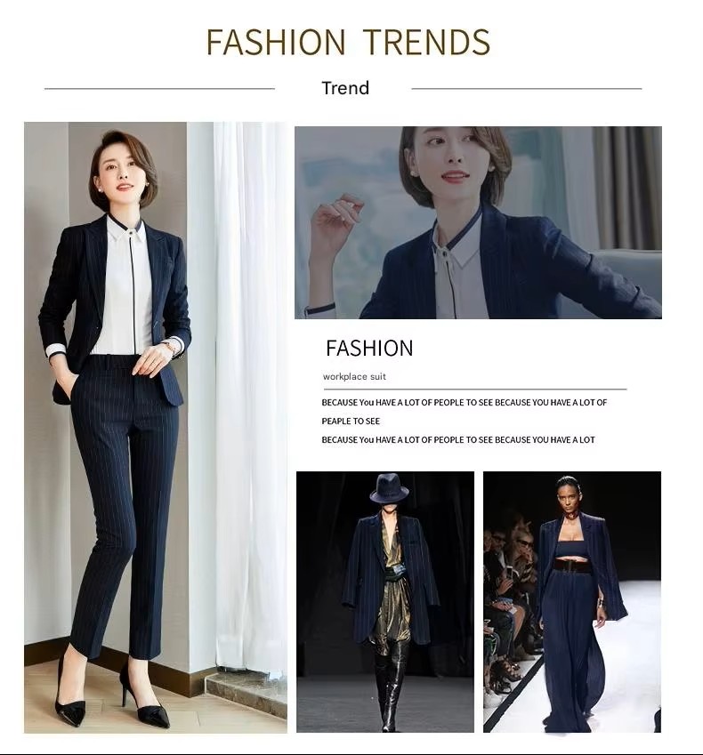 Womens Office Formal Striped Professional Suit (3)