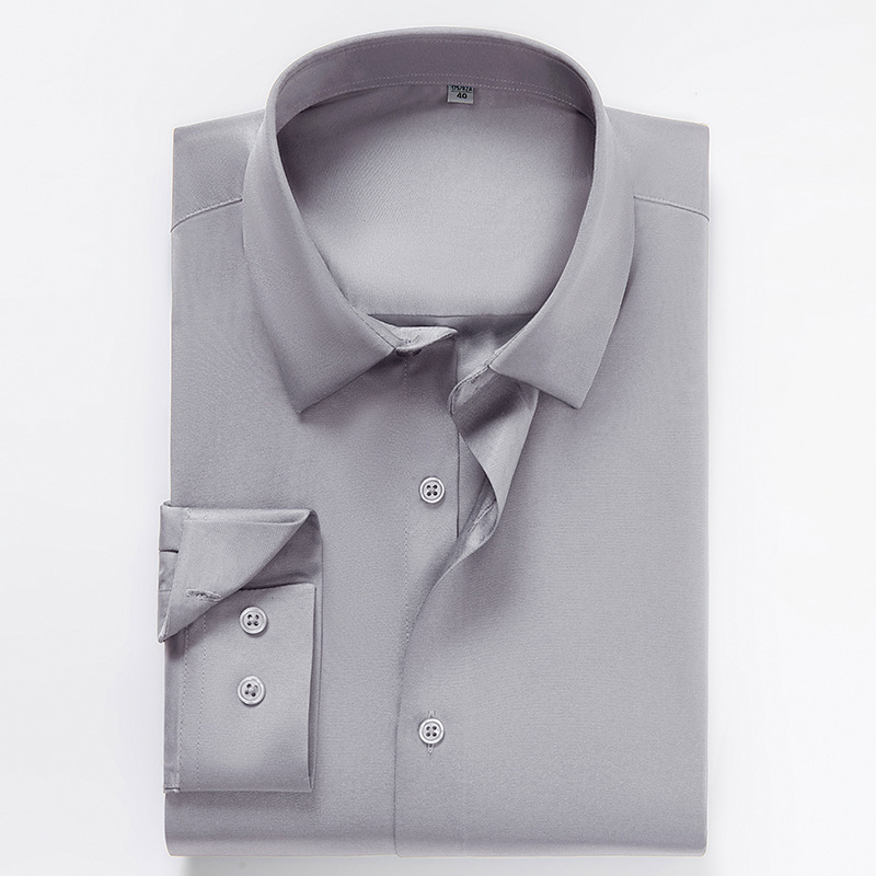 Mens Satin Silk Non Iron Business Dress Shirt (16)