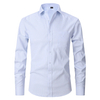 Mens Smart Casual Fine Check Striped Shirt