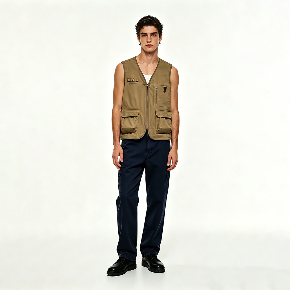 Multi Pocket Work Vest with Logo Printing