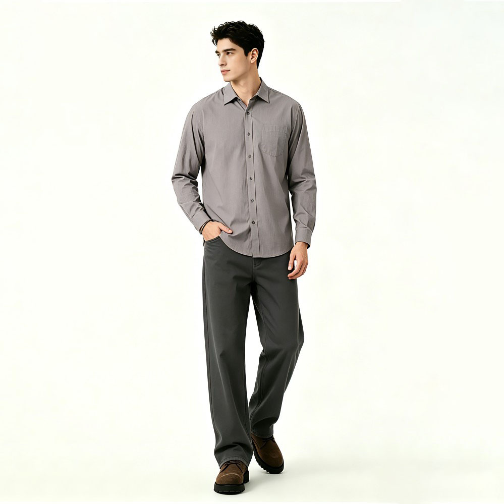 Mens Regular Fit Classic Business Poplin Shirt