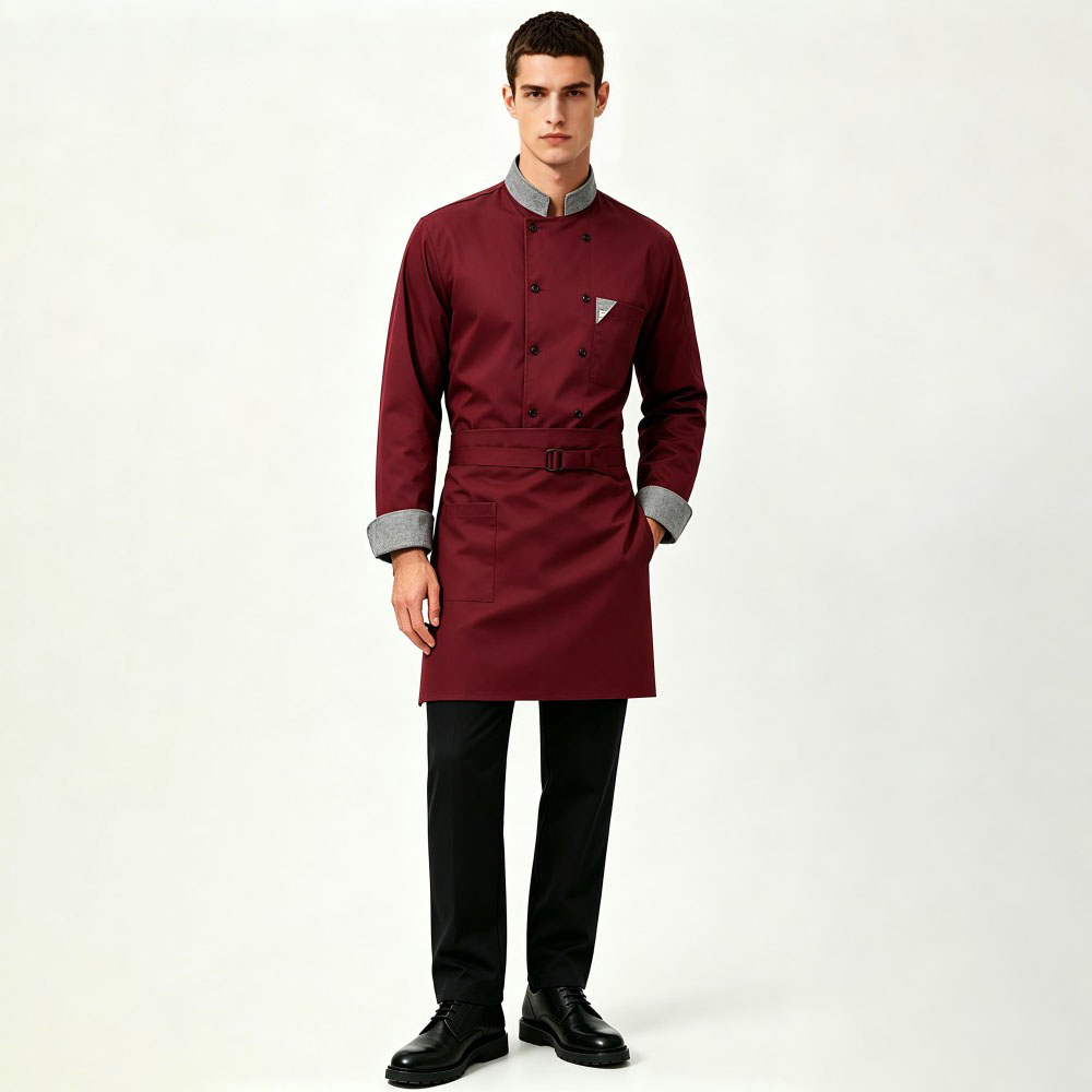 Color Blocked Long Sleeve Chef's Jacket