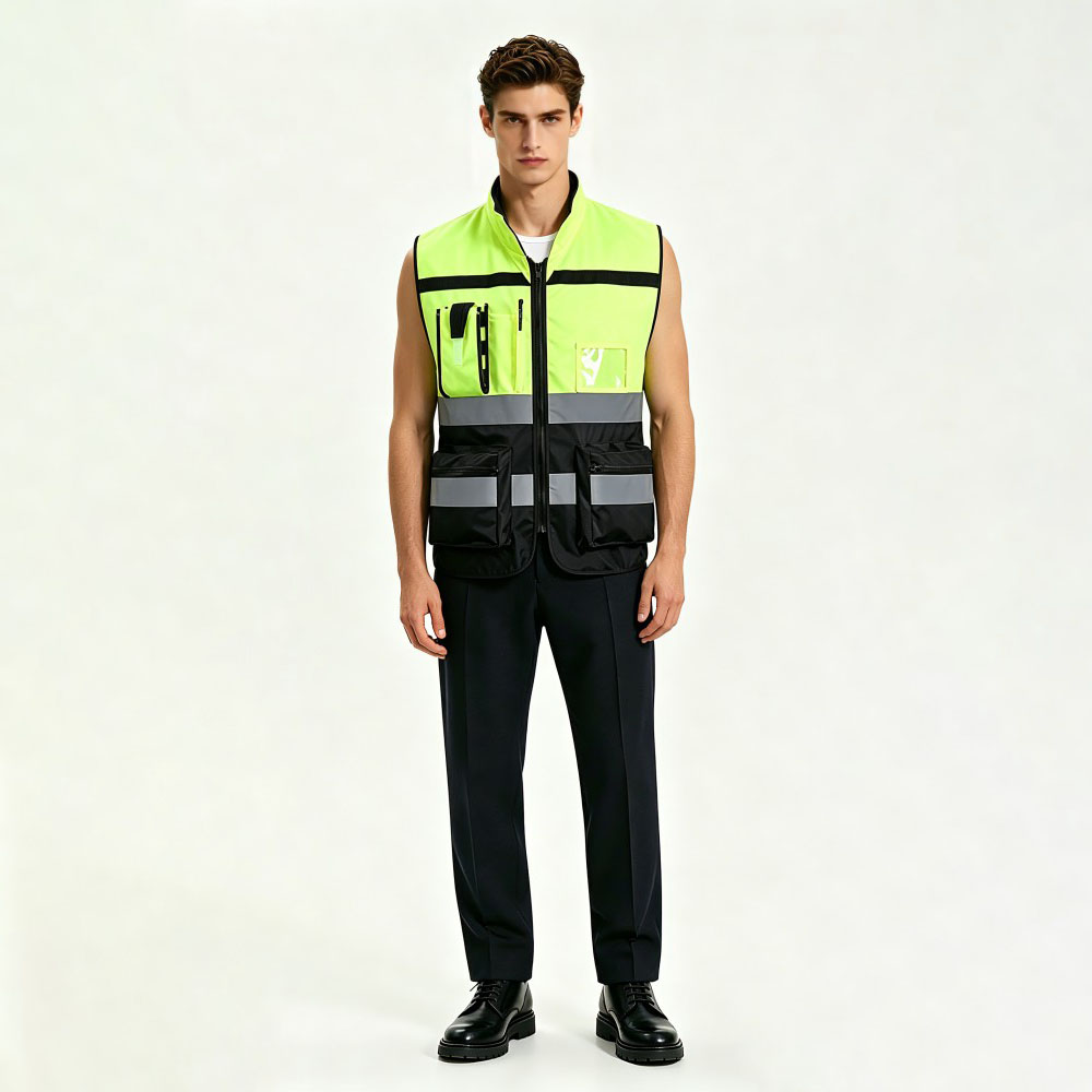 High Vis Reflective Construction Safety Vest