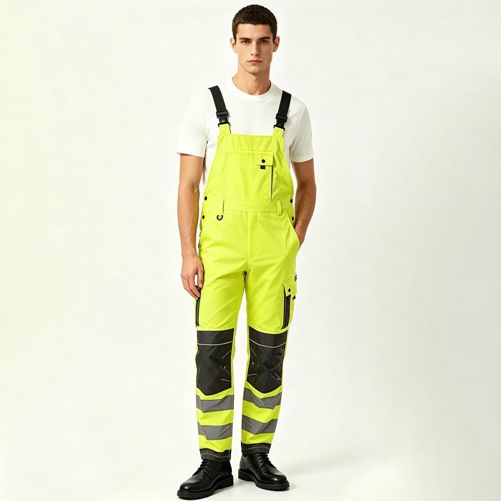 High Visibility Work Dungarees Yellow