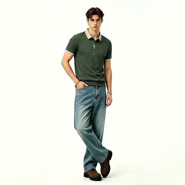Men Summer Solid Polo Shirt Breathable Casual Wear