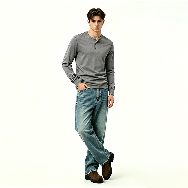 Mens Slim Fit Sporty Long Sleeve T Shirt
