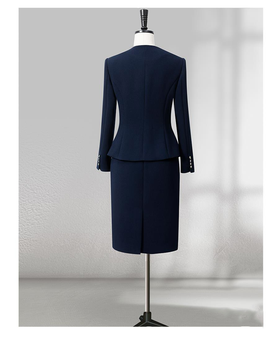 Navy Blue Flight Attendant Professional Suit Workwear (3)