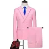 Mens Slim Double Breasted Two Piece Suit