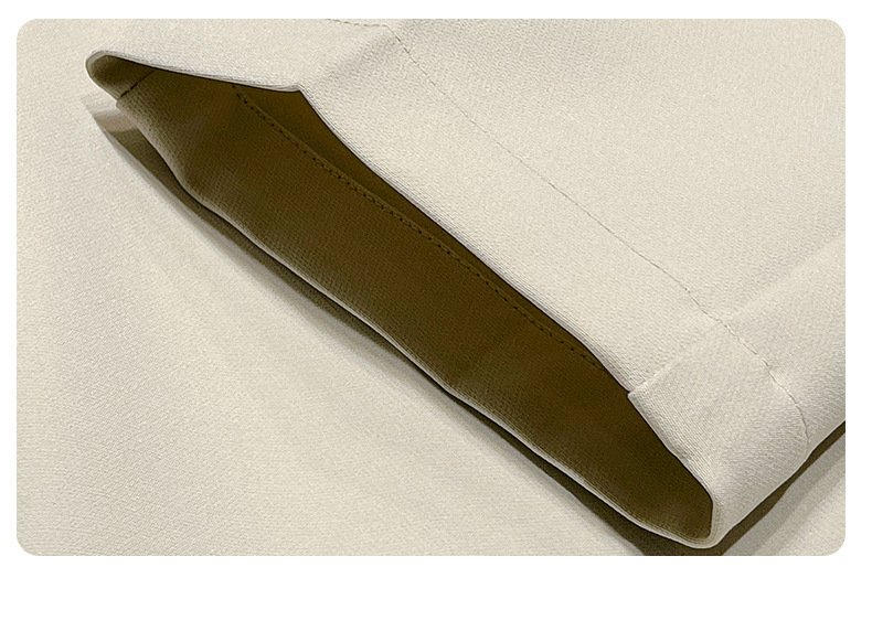 Semi Elastic Waist Pleated Casual Trousers (2)