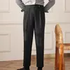 British Style High Waist Mens Dress Pants