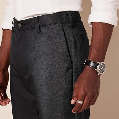 Mens Classic Fit Adjustable Waist Suit Pants (1)