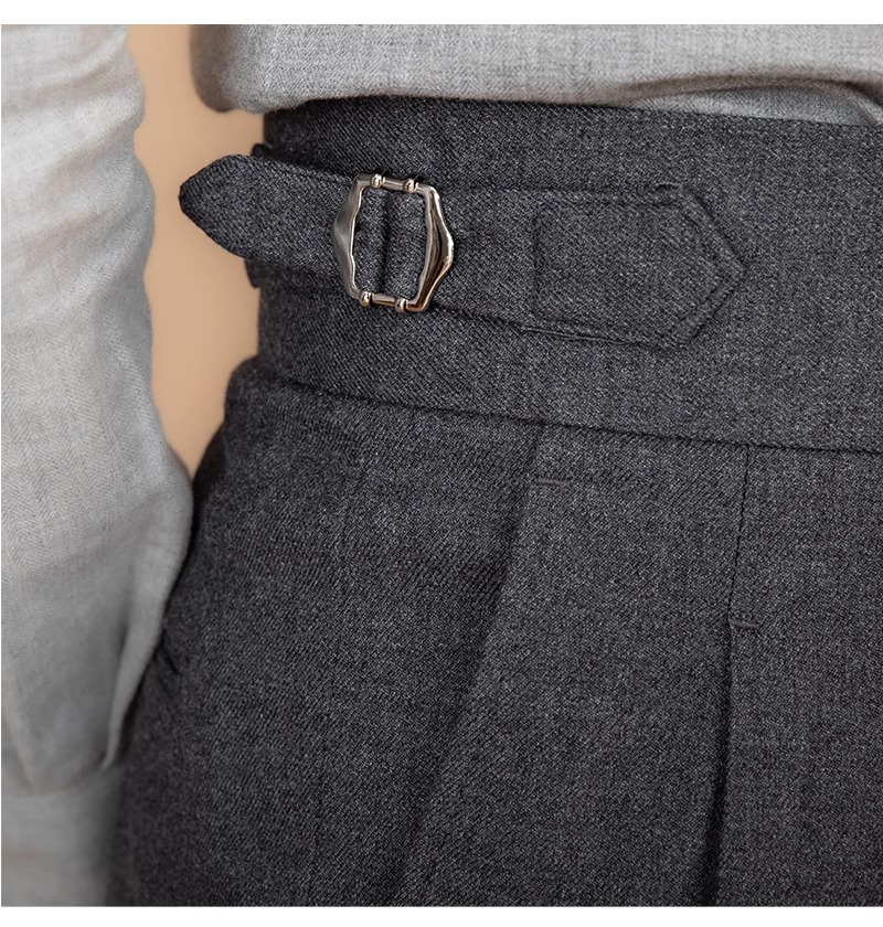 British Retro Pleated Mens Suit Trousers (5)
