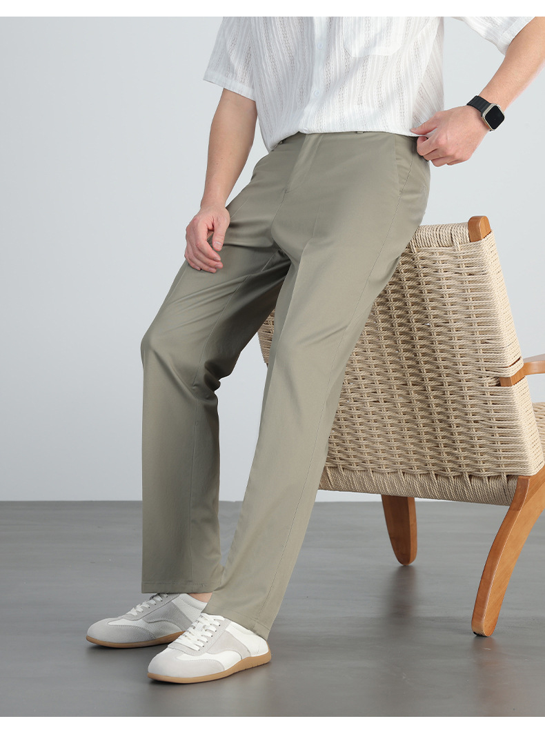 Spring Stretch Flat Front Casual Dress Pants (2)