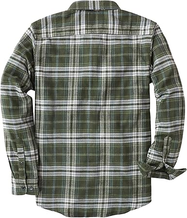 Mens 100% Cotton Plaid Long Sleeve Shirt (6)