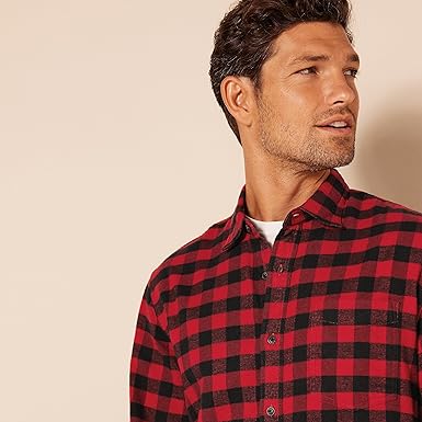 Mens Slim Fit Business Casual Flannel Shirt (9)