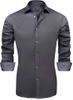 Stretch Patterned Mens Long Sleeve Shirt