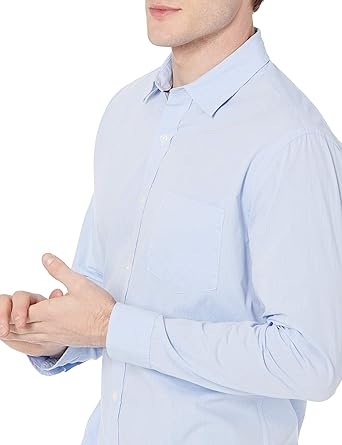 Men's Regular Fit Long Sleeve Business Poplin Shirt (2)