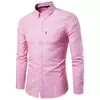 Mens Autumn Winter Slim Fit Oxford Lapel Shirt