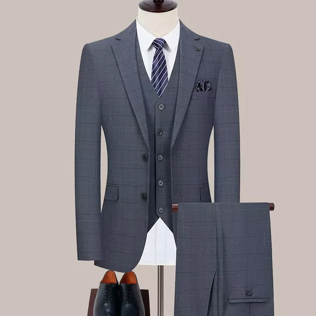 Mens Plaid Business Suit