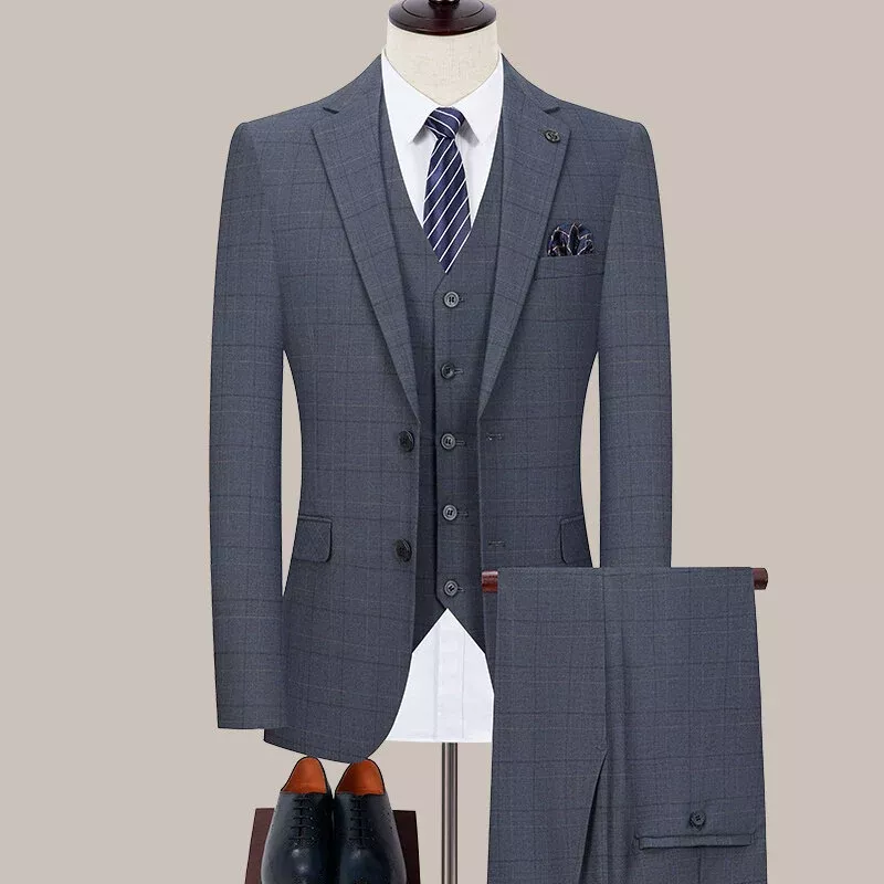 Mens Plaid Business Suit