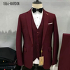 Men's Slim-Fit Business Formal Three-Piece Suit