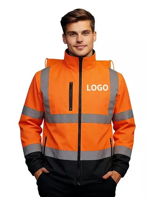 Warm Polar Fleece Construction Safety Jacket