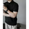 Mens Slim Solid Mercerized Business Polo Shirt