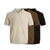 Mens Ice Silk V-Neck Slim Business Polo