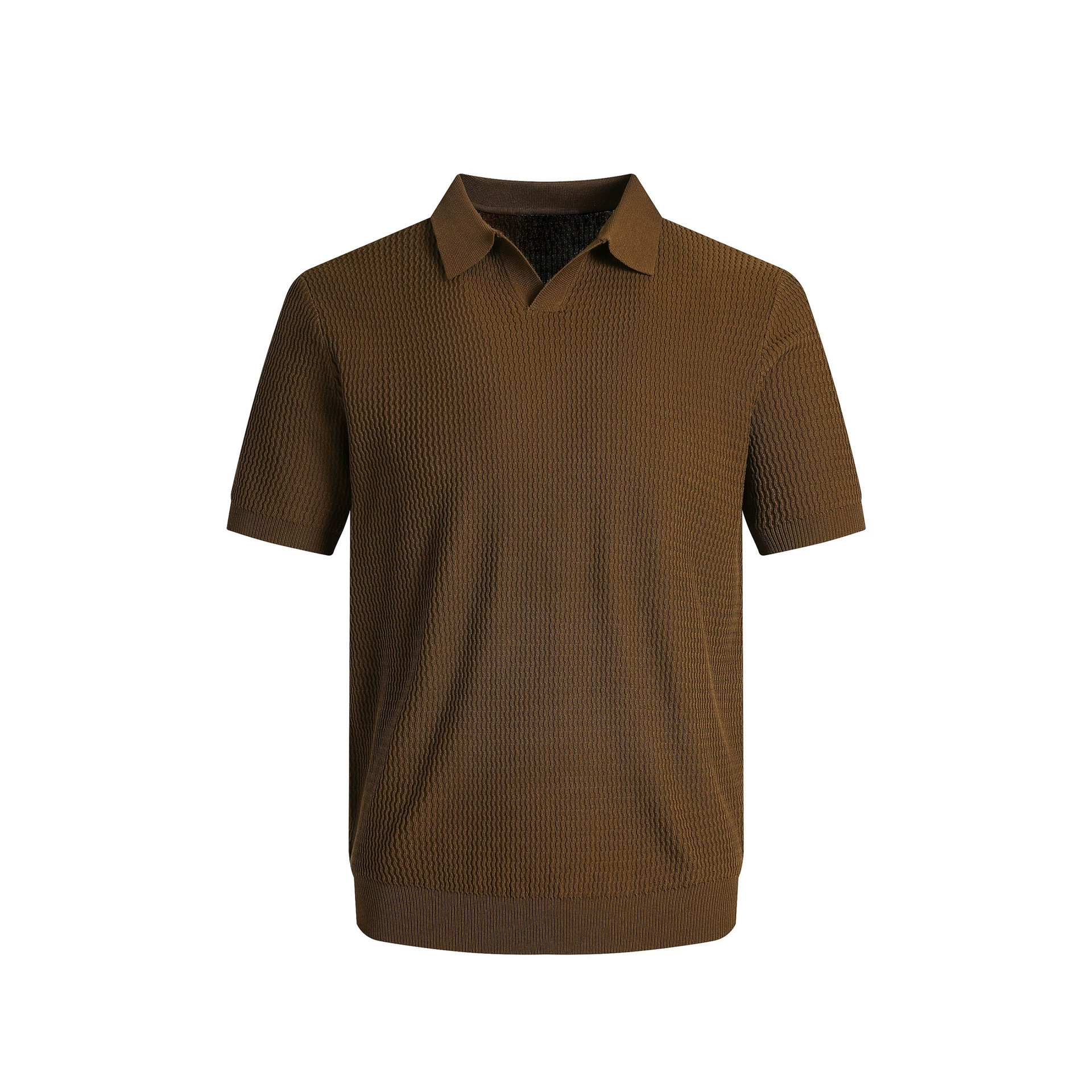 Mens Ice Silk V-Neck Slim Business Polo (4)