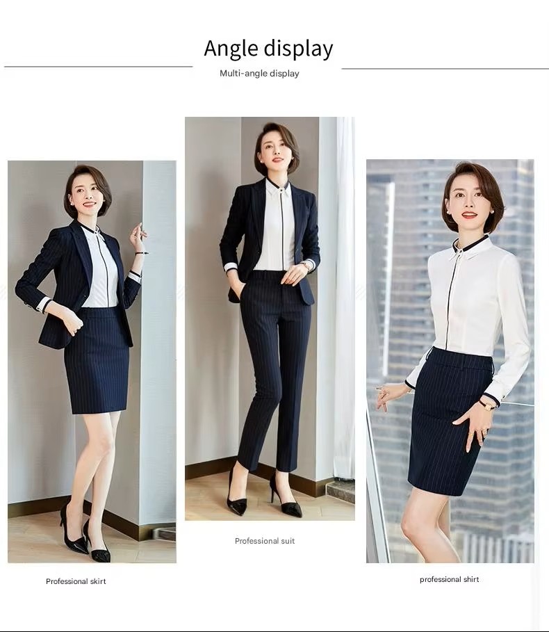 Womens Office Formal Striped Professional Suit (5)