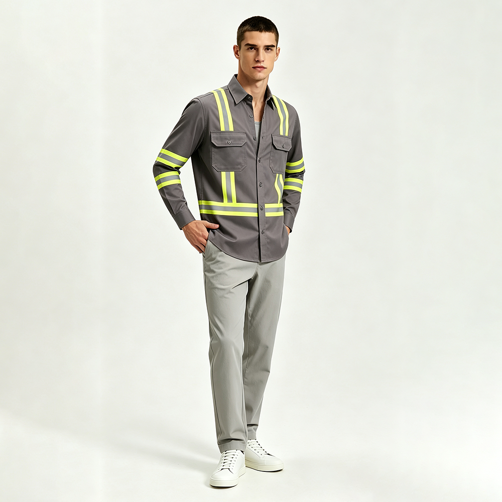 Mens Durable Hi Vis Reflective Polyester Workwear