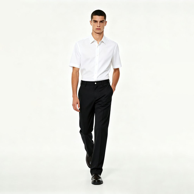Mens Spring Autumn Black Business Dress Pants