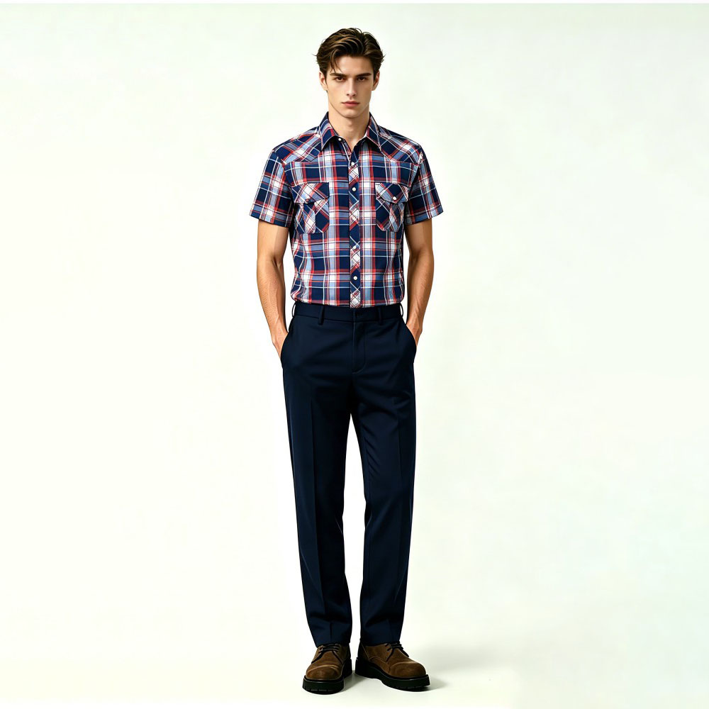 Easy Iron Check Casual Mens Shirt
