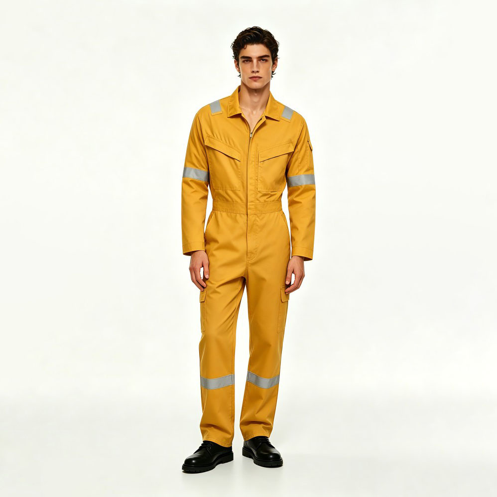 Mens Breathable Cotton Reflective Work Coveralls