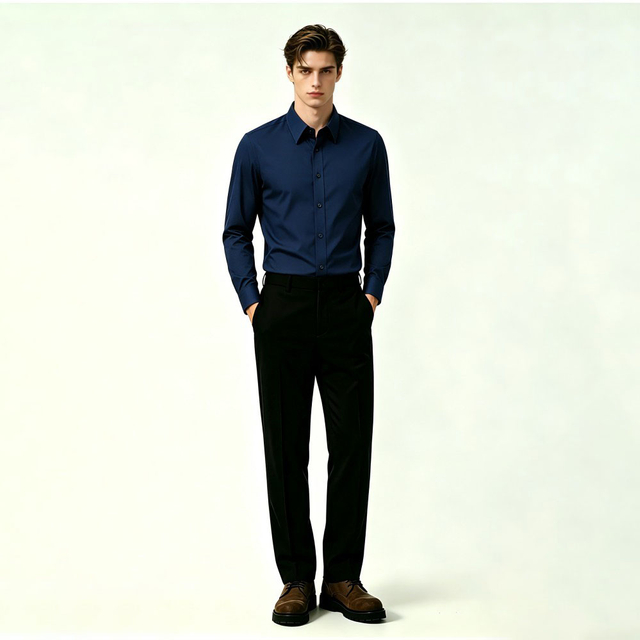 Mens Custom Logo Pure Cotton Work Dress Shirt