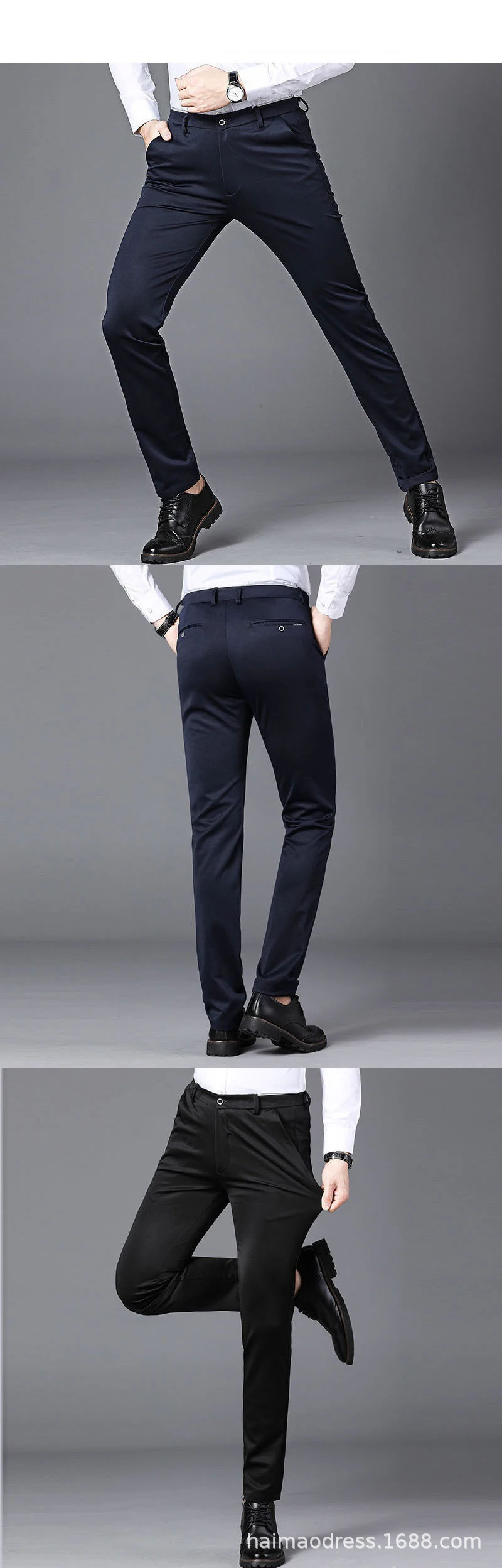 Mens Straight Fit Formal Business Dress Pants (8)