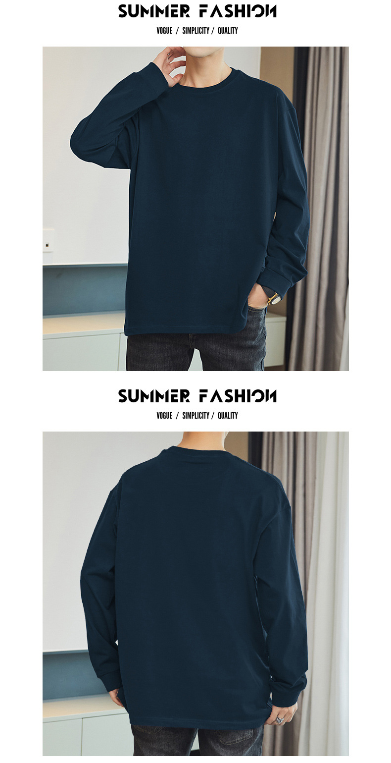100% Cotton Long-Sleeve Layering T-Shirt (10)