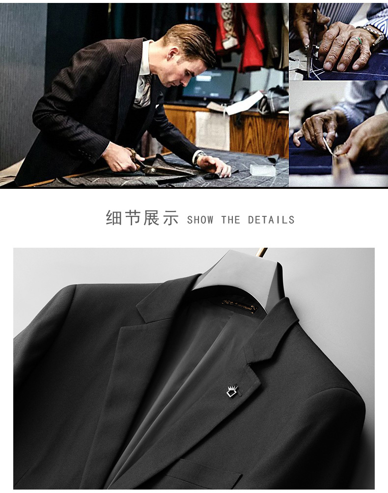 Men's Plus Size Casual Black Blazer (2)