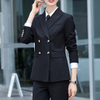 Unisex Double-Breasted Pinstripe Workwear Blazer