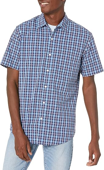 Classic Mens Short Sleeve Poplin Shirt Regular Fit