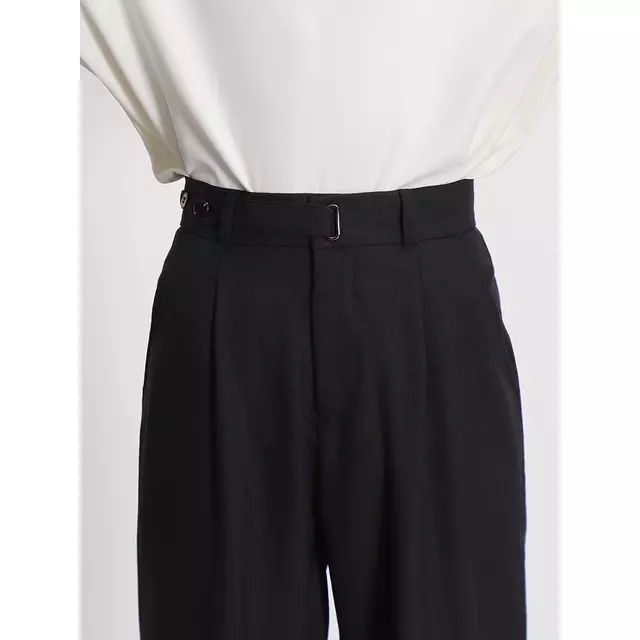 Premium Drape Pleated Retro Dress Pants